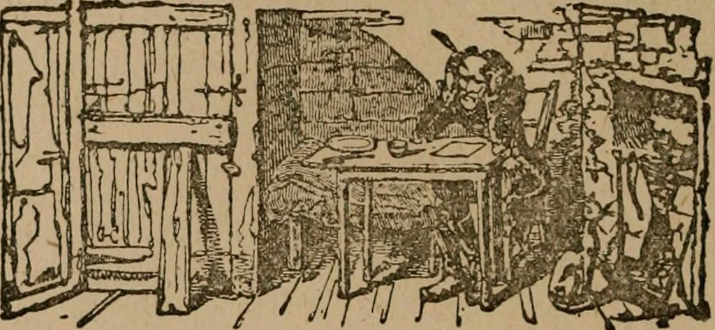 An illustration from The life and times of James Catnach : (late of Seven Dials), ballad monger, 1878, leaf 197