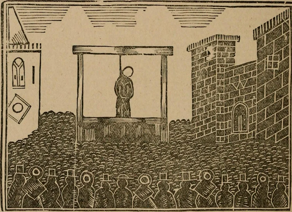 An illustration from The life and times of James Catnach : (late of Seven Dials), ballad monger, 1878, leaf 207