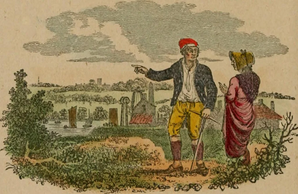 An illustration from The life and times of James Catnach : (late of Seven Dials), ballad monger, 1878, leaf 21