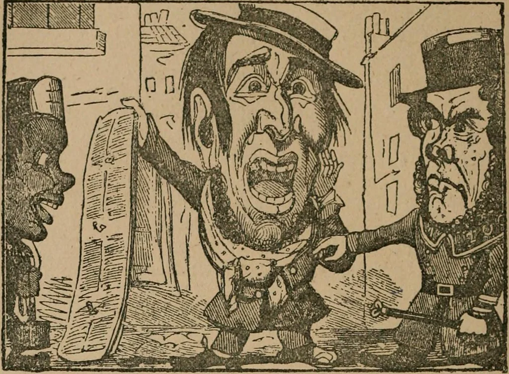 An illustration from The life and times of James Catnach : (late of Seven Dials), ballad monger, 1878, leaf 231