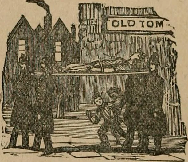 An illustration from The life and times of James Catnach : (late of Seven Dials), ballad monger, 1878, leaf 245