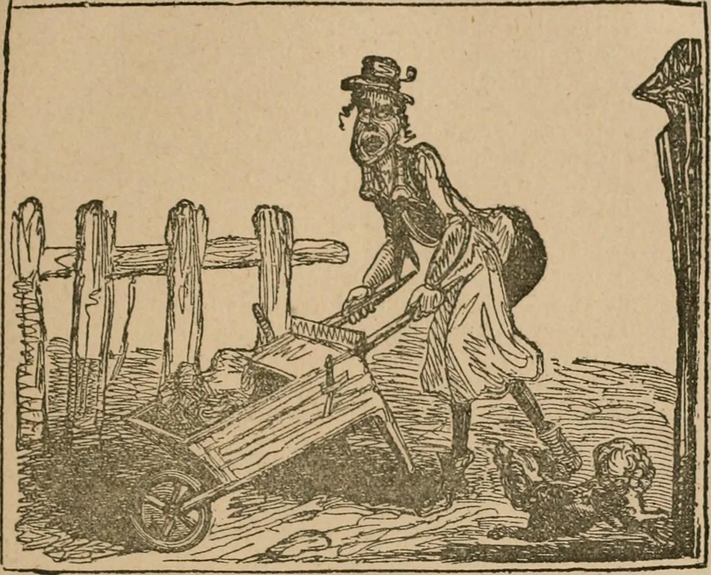 An illustration from The life and times of James Catnach : (late of Seven Dials), ballad monger, 1878, leaf 246