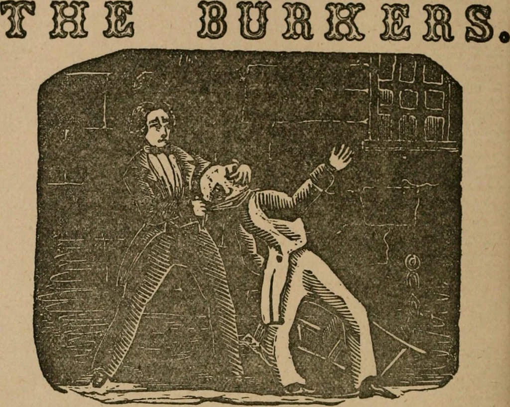 An illustration from The life and times of James Catnach : (late of Seven Dials), ballad monger, 1878, leaf 253