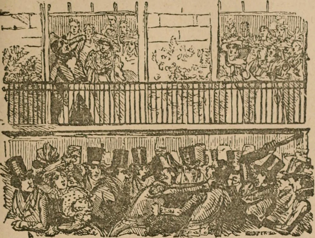 An illustration from The life and times of James Catnach : (late of Seven Dials), ballad monger, 1878, leaf 270