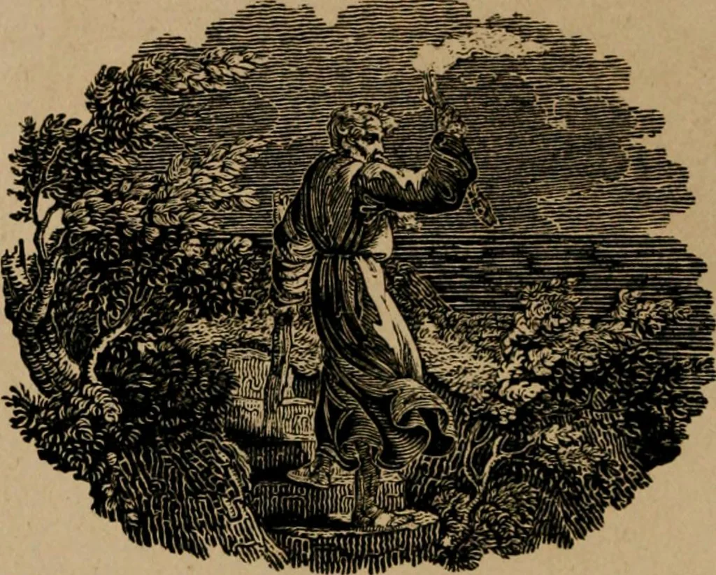 An illustration from The life and times of James Catnach : (late of Seven Dials), ballad monger, 1878, leaf 31