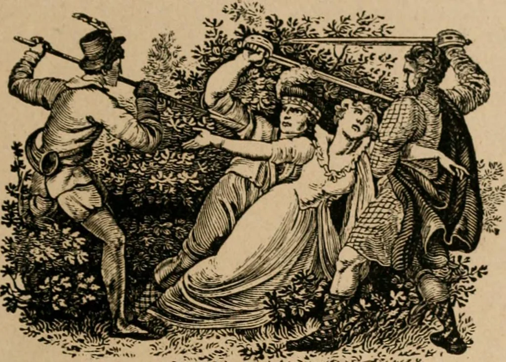 An illustration from The life and times of James Catnach : (late of Seven Dials), ballad monger, 1878, leaf 32