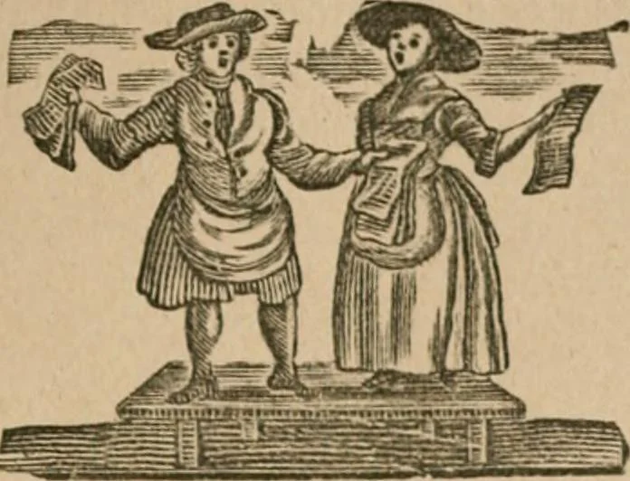 An illustration from The life and times of James Catnach : (late of Seven Dials), ballad monger, 1878, leaf 330