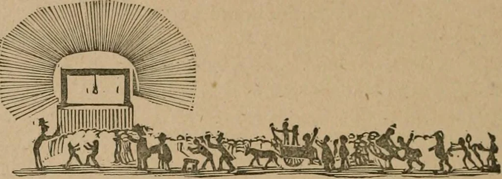 An illustration from The life and times of James Catnach : (late of Seven Dials), ballad monger, 1878, leaf 385