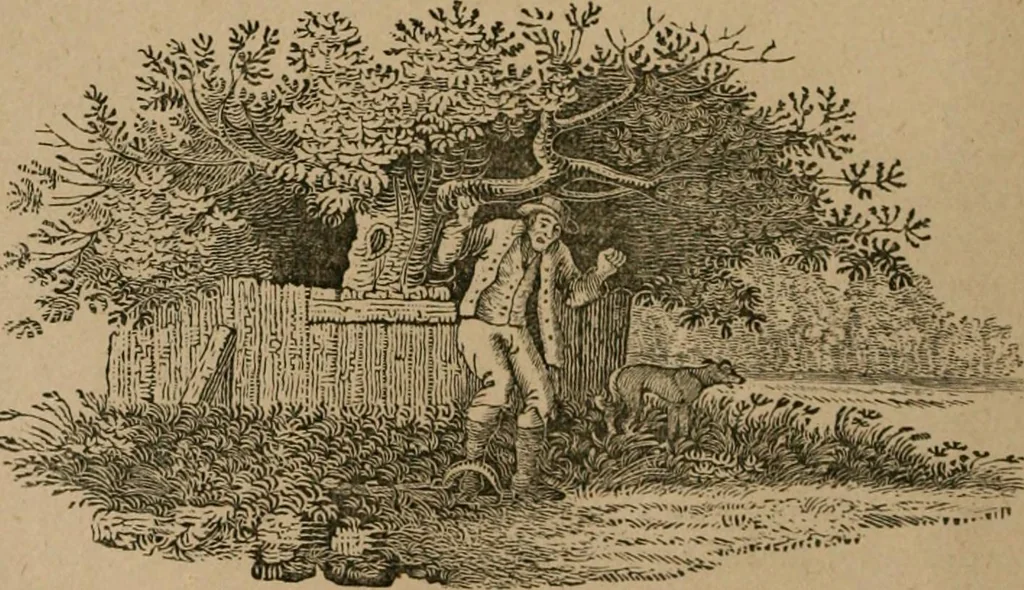 An illustration from The life and times of James Catnach : (late of Seven Dials), ballad monger, 1878, leaf 45