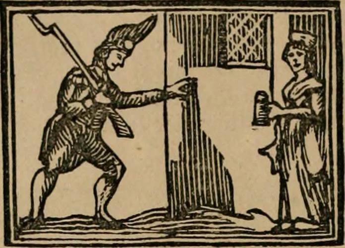 An illustration from The life and times of James Catnach : (late of Seven Dials), ballad monger, 1878, leaf 75