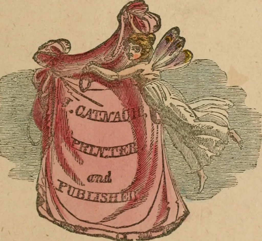 An illustration from The life and times of James Catnach : (late of Seven Dials), ballad monger, 1878, leaf 8