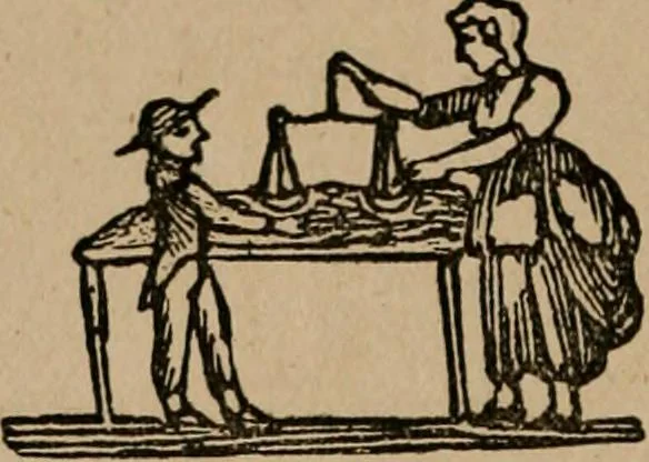 An illustration from The life and times of James Catnach : (late of Seven Dials), ballad monger, 1878, leaf 81