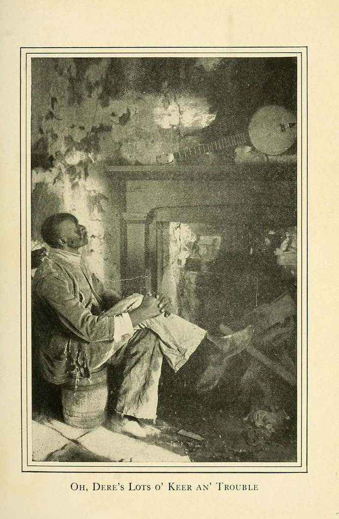 An illustration from The life and works of Paul Laurence Dunbar; containing his complete poetical works, his best short stories, numerous anecdotes and a complete biography of the famous poet, 1907, leaf 157