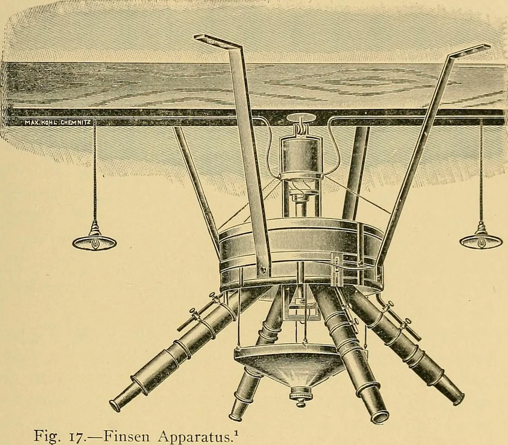 An illustration from Light energy, its physics, physiological action and therapeutic applications, 1904, leaf 508