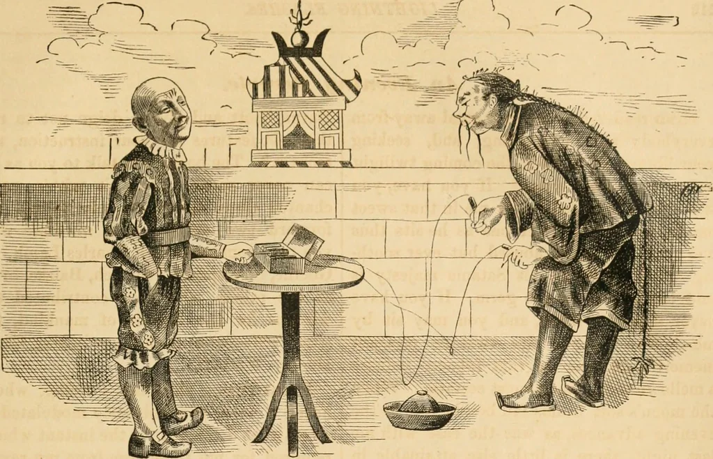 An illustration from Lightning flashes and electric dashes, a volume of choice telegraphic literature, humor, fun, wit & wisdom, 1877, leaf 142