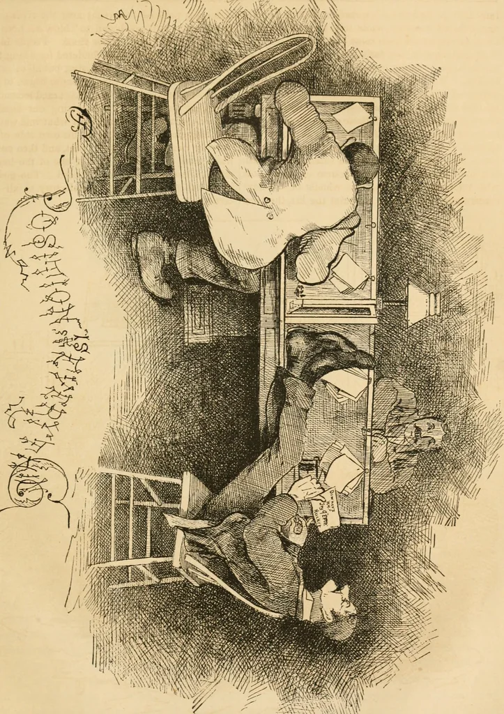 An illustration from Lightning flashes and electric dashes, a volume of choice telegraphic literature, humor, fun, wit & wisdom, 1877, leaf 160