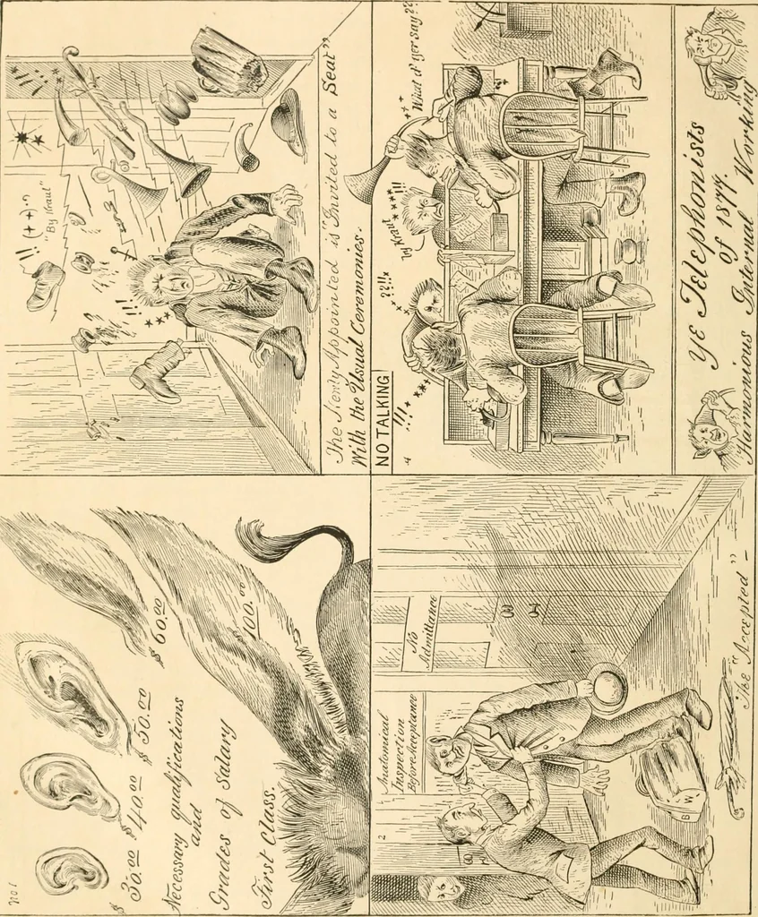 An illustration from Lightning flashes and electric dashes, a volume of choice telegraphic literature, humor, fun, wit & wisdom, 1877, leaf 25