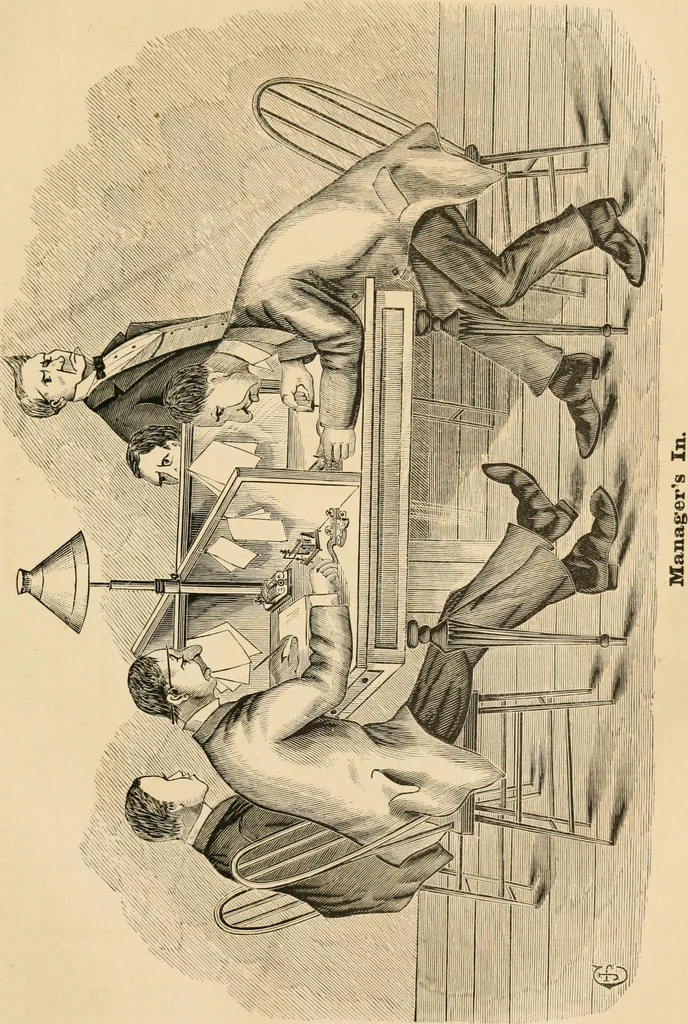 An illustration from Lightning flashes and electric dashes, a volume of choice telegraphic literature, humor, fun, wit & wisdom, 1877, leaf 78