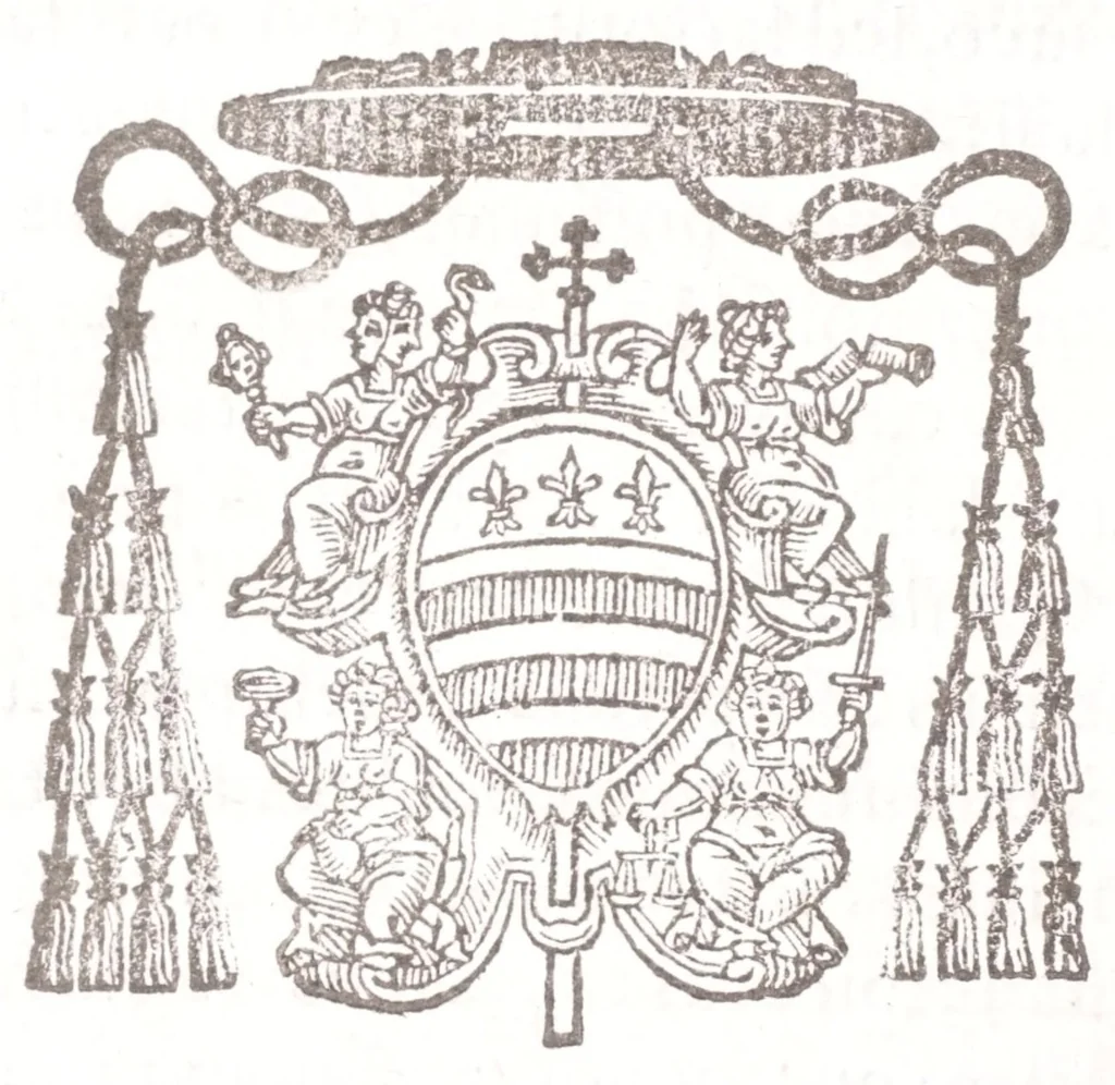 An illustration from Liliatum viridarium : eminen.mo principi Stephano card.li Duratio et archipraesuli a Genuensi Seminario excultum reuerendo Franco Gneco rectore, 1640, leaf 60