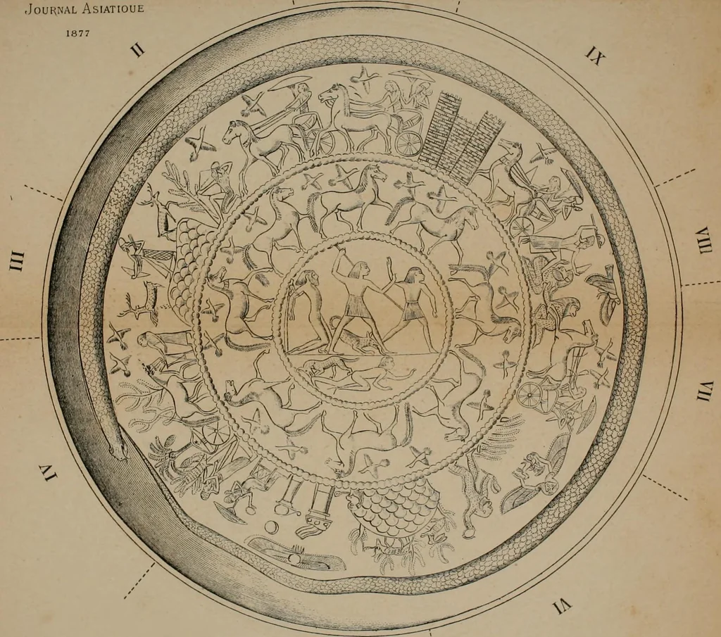 An illustration from L'imagerie phenicienne et la mythologie iconologique chez les Grecs, 1880, leaf 203