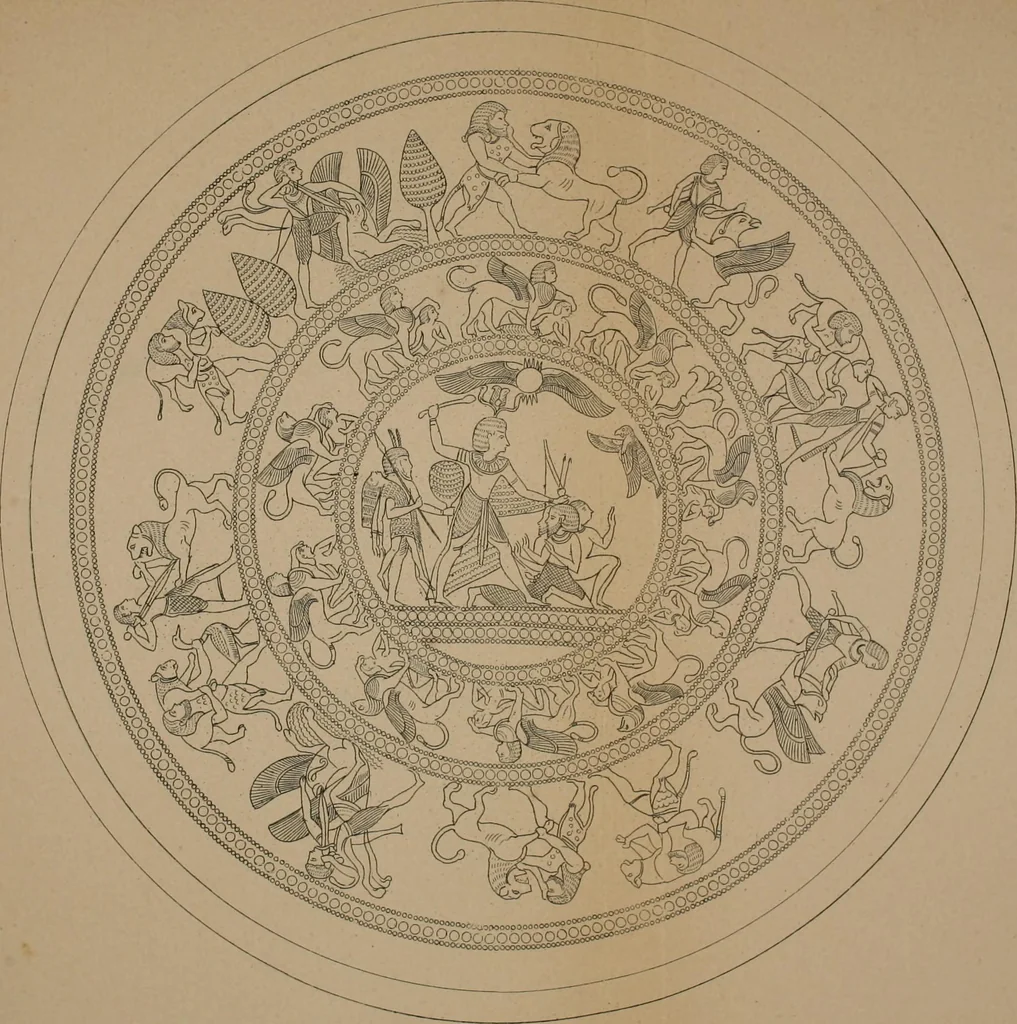 An illustration from L'imagerie phenicienne et la mythologie iconologique chez les Grecs, 1880, leaf 207