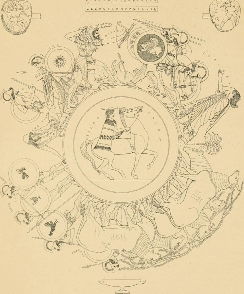 An illustration from L'imagerie phenicienne et la mythologie iconologique chez les Grecs, 1880, leaf 214