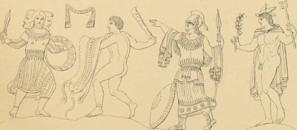 An illustration from L'imagerie phenicienne et la mythologie iconologique chez les Grecs, 1880, leaf 214