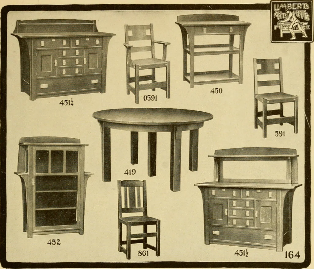 An illustration from Limberts Holland Dutch arts and crafts furniture., 1900, leaf 36