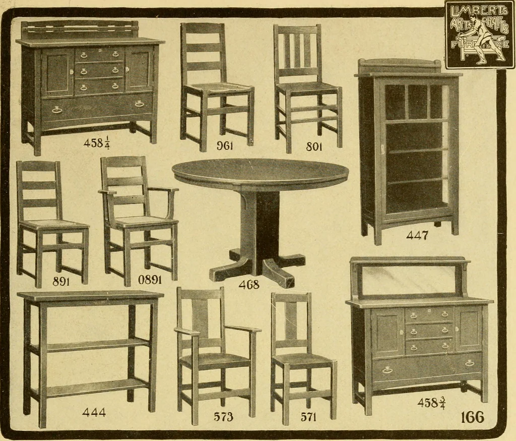An illustration from Limberts Holland Dutch arts and crafts furniture., 1900, leaf 38