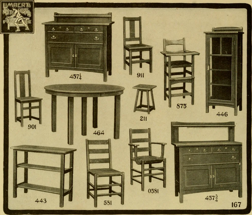 An illustration from Limberts Holland Dutch arts and crafts furniture., 1900, leaf 39