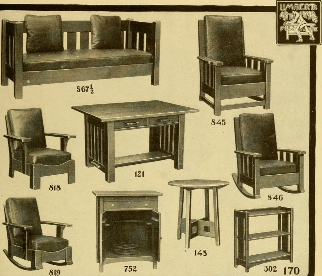 An illustration from Limberts Holland Dutch arts and crafts furniture., 1900, leaf 42