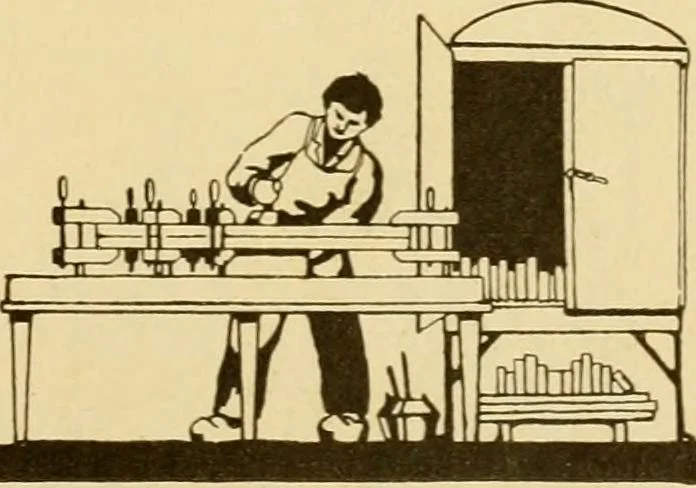 An illustration from Limberts Holland Dutch arts and crafts furniture., 1900, leaf 42