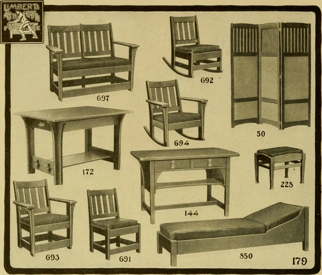 An illustration from Limberts Holland Dutch arts and crafts furniture., 1900, leaf 51