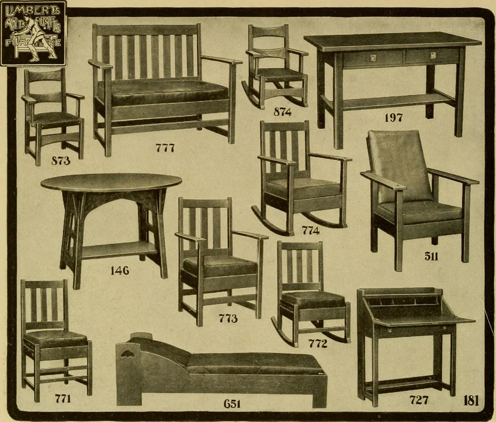 An illustration from Limberts Holland Dutch arts and crafts furniture., 1900, leaf 53