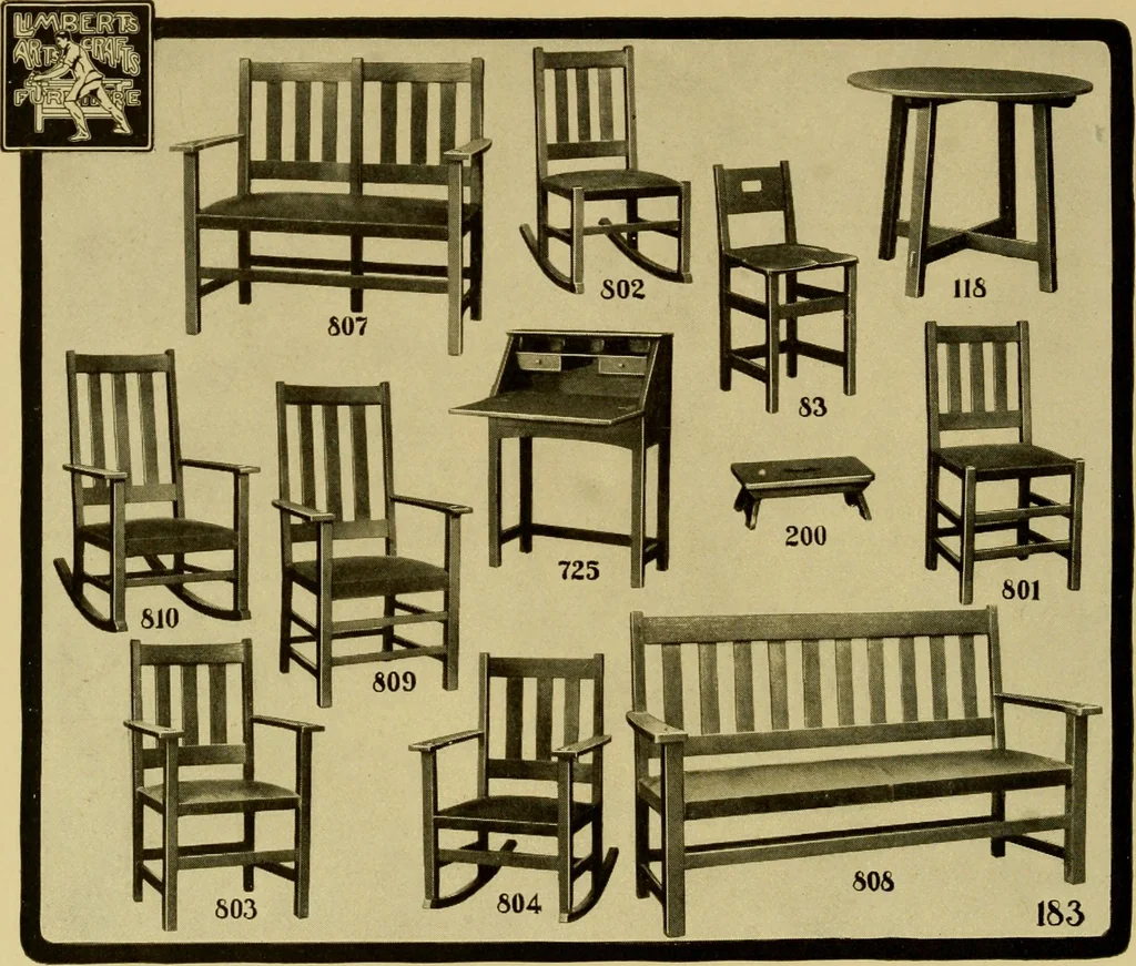 An illustration from Limberts Holland Dutch arts and crafts furniture., 1900, leaf 55