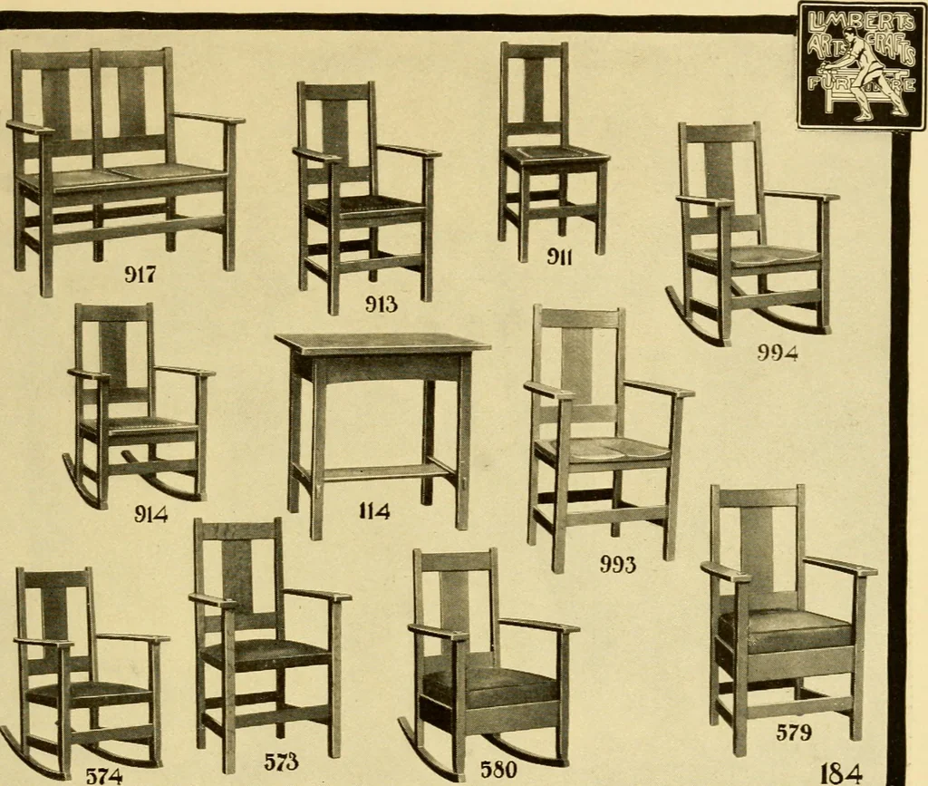 An illustration from Limberts Holland Dutch arts and crafts furniture., 1900, leaf 56