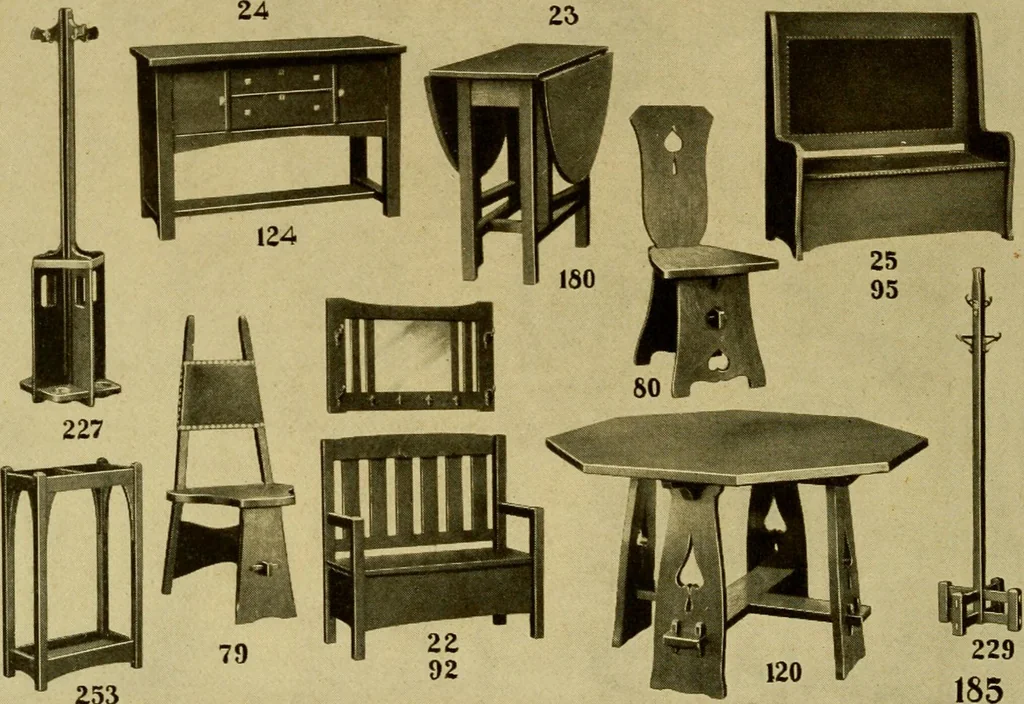 An illustration from Limberts Holland Dutch arts and crafts furniture., 1900, leaf 57
