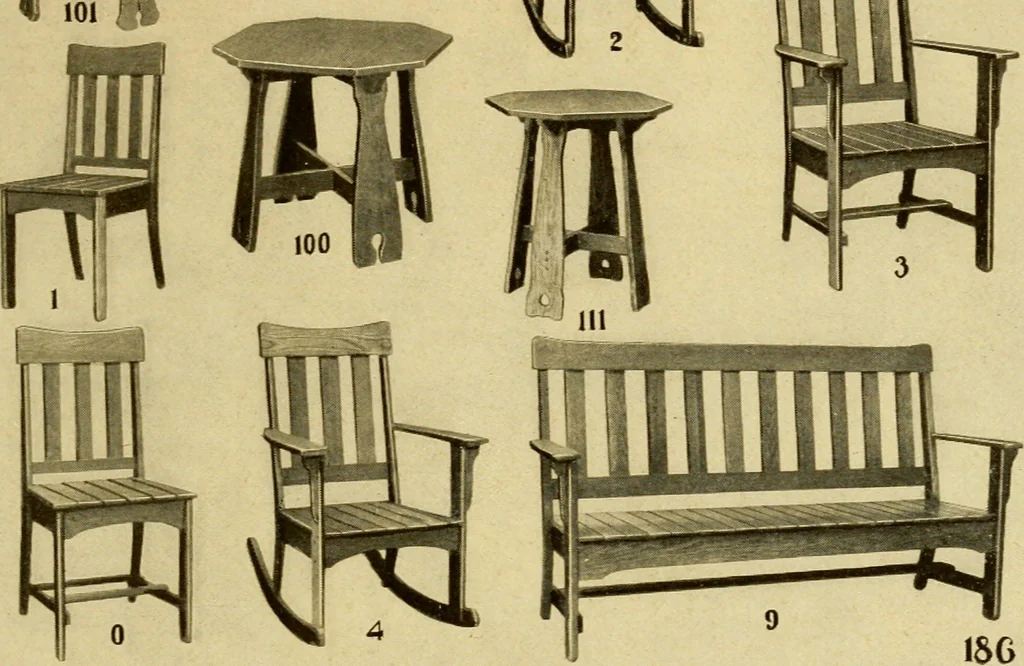 An illustration from Limberts Holland Dutch arts and crafts furniture., 1900, leaf 58
