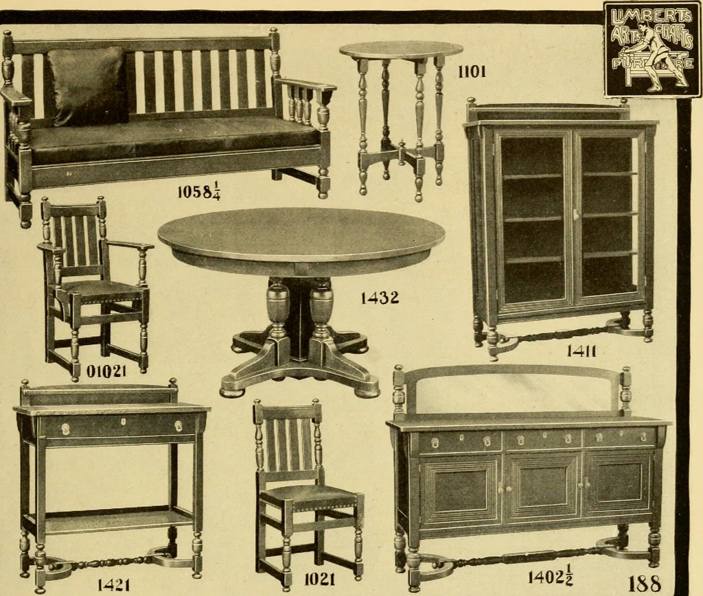 An illustration from Limberts Holland Dutch arts and crafts furniture., 1900, leaf 60
