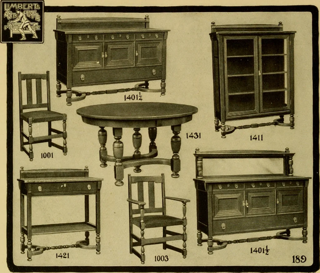 An illustration from Limberts Holland Dutch arts and crafts furniture., 1900, leaf 61