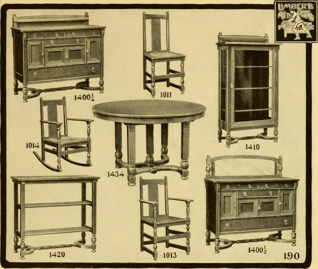 An illustration from Limberts Holland Dutch arts and crafts furniture., 1900, leaf 62