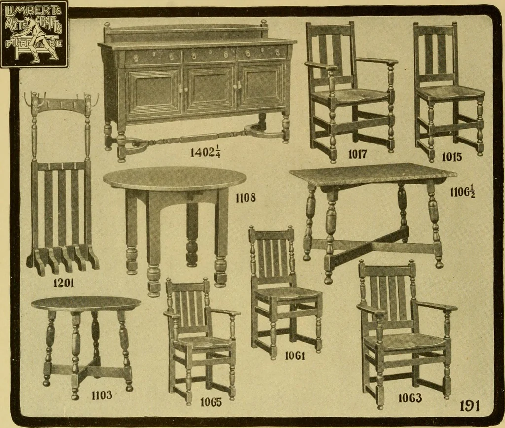 An illustration from Limberts Holland Dutch arts and crafts furniture., 1900, leaf 63