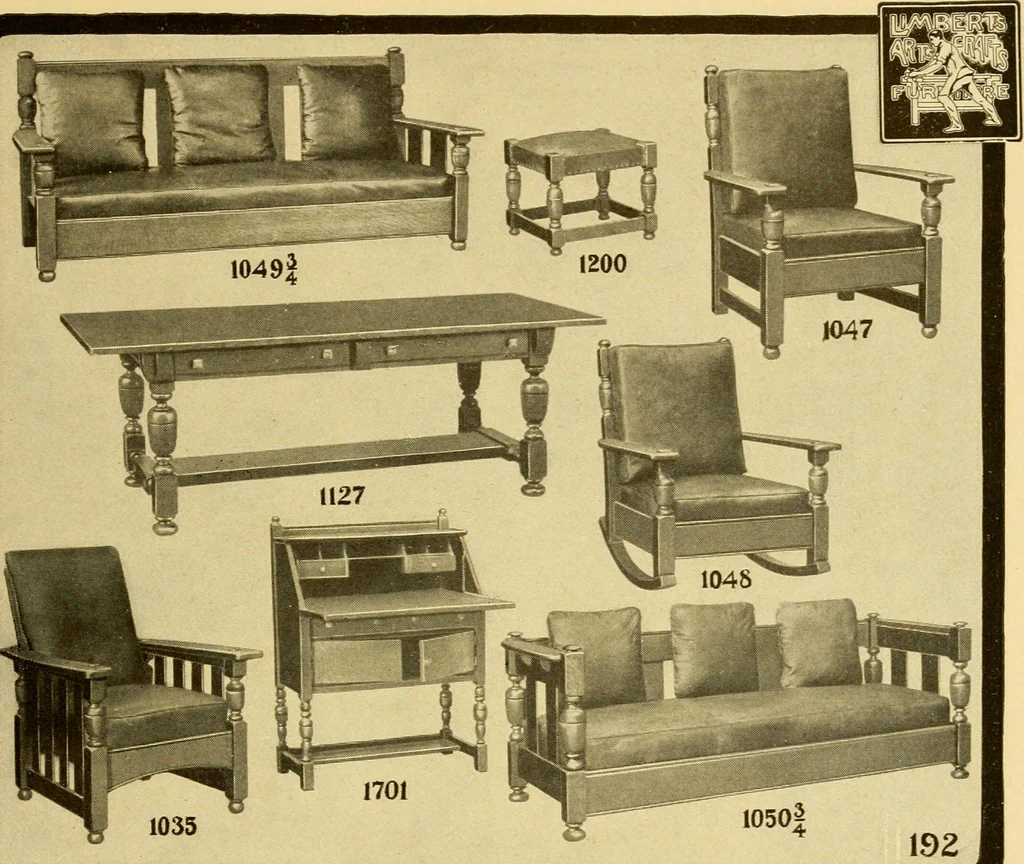 An illustration from Limberts Holland Dutch arts and crafts furniture., 1900, leaf 64