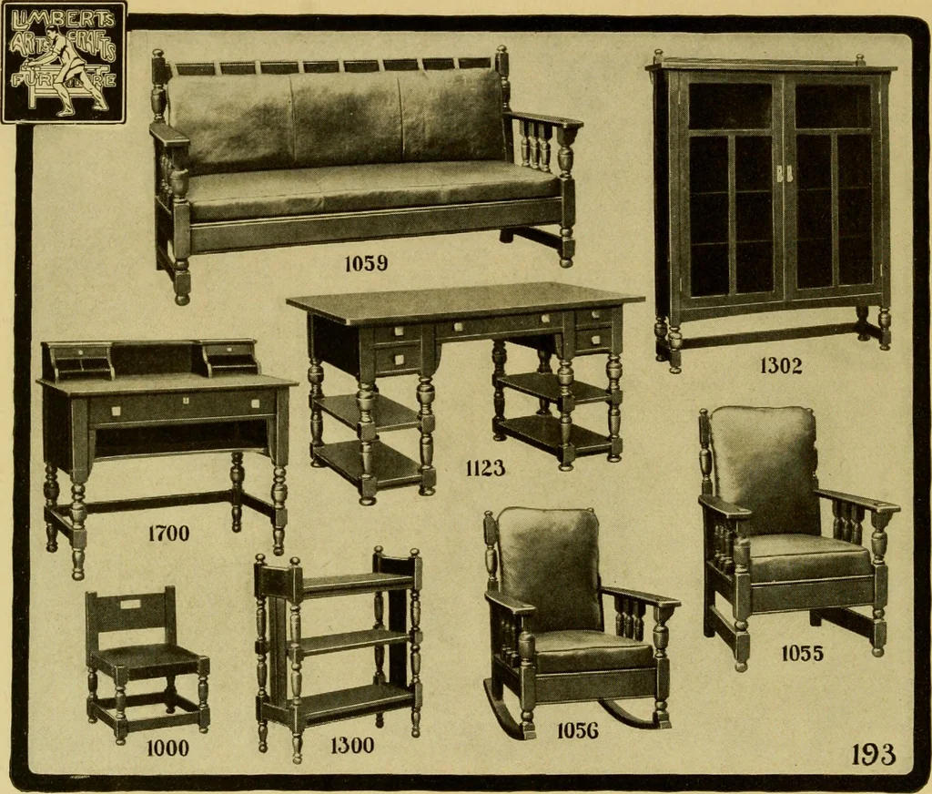 An illustration from Limberts Holland Dutch arts and crafts furniture., 1900, leaf 65