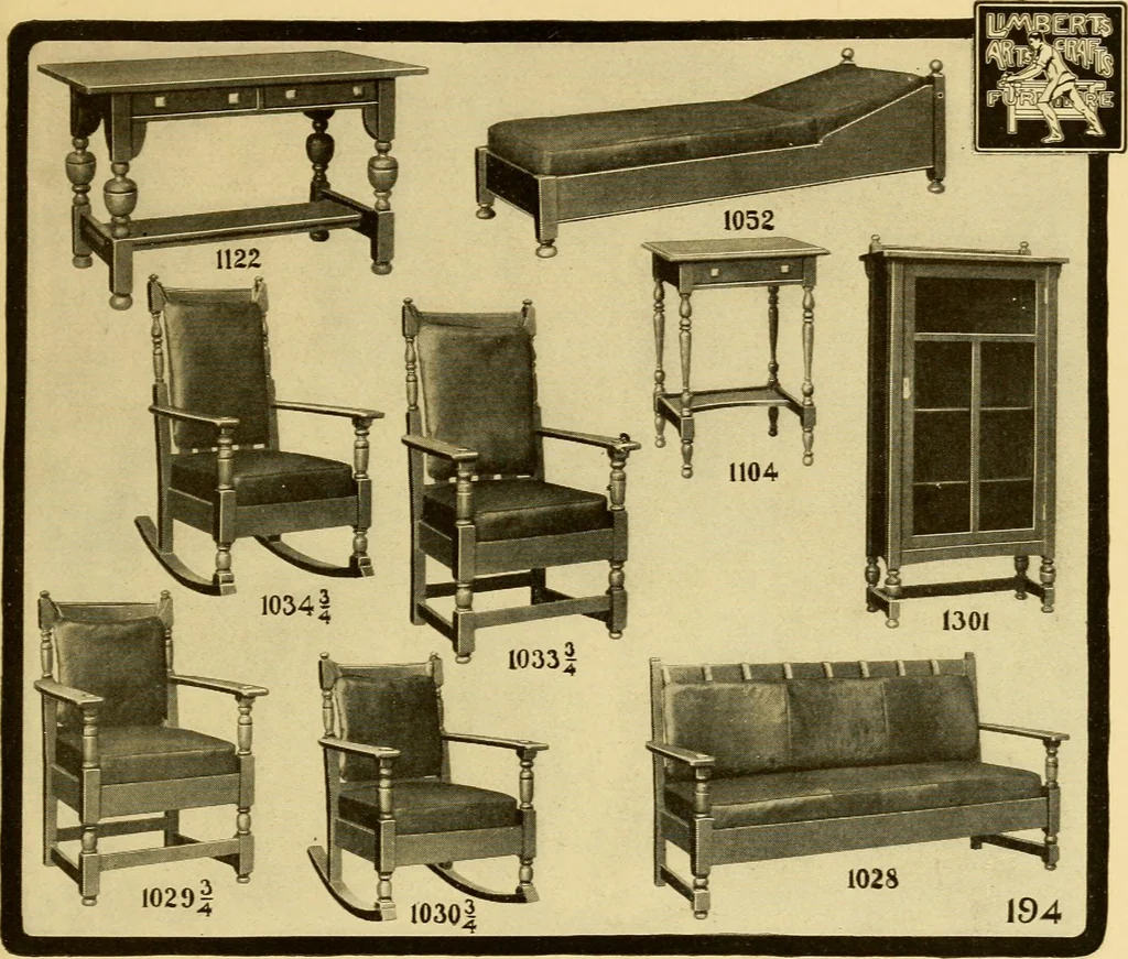 An illustration from Limberts Holland Dutch arts and crafts furniture., 1900, leaf 66