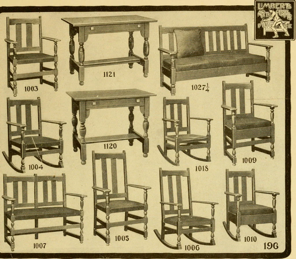 An illustration from Limberts Holland Dutch arts and crafts furniture., 1900, leaf 68