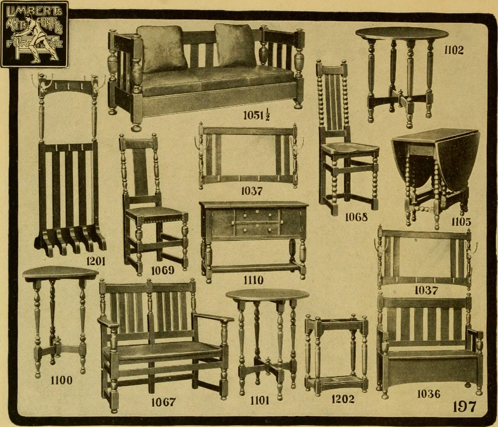 An illustration from Limberts Holland Dutch arts and crafts furniture., 1900, leaf 69