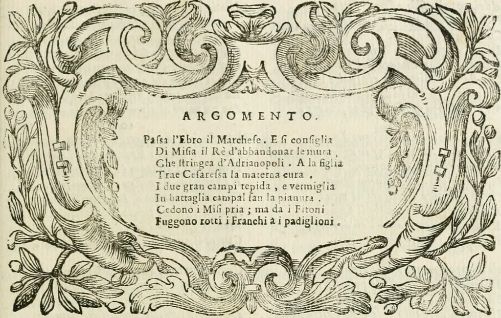 An illustration from L'imperio vendicato, 1690, leaf 442