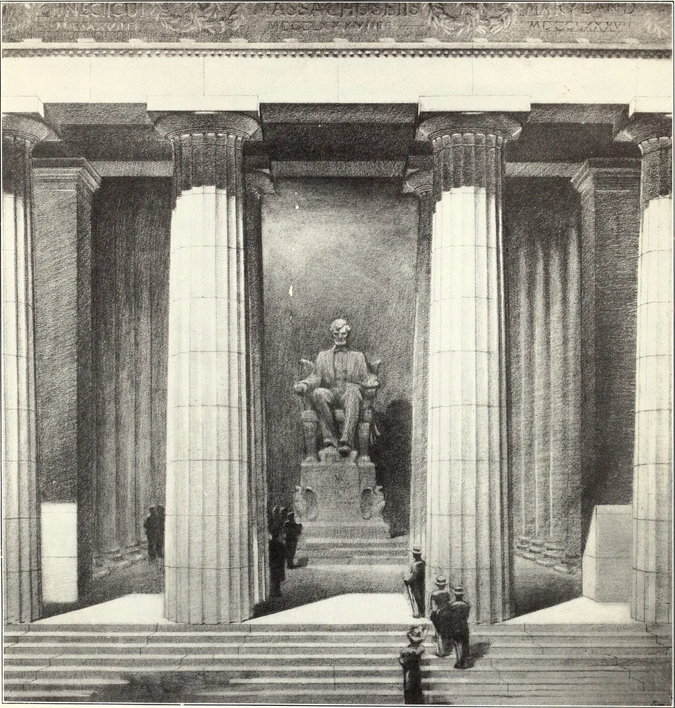 An illustration from Lincoln Memorial Commission report : message from the President of the United States transmitting a report of the Lincoln Memorial Commission, and its recommendations, upon the location, plan, and design for a memorial, in the city of Washington, to the memory of Abraham Lincoln, in accordance with the act approved February 9, 1911, 1913, leaf 30