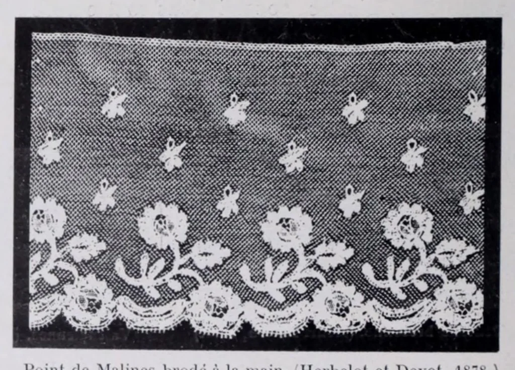 An illustration from L'industrie des tulles et dentelles mécanique dans le Pas-de-Calais, 1815-1900 / Henri Hénon, 1900, leaf 248